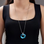Monemel  Blue Swarovski   Special Design Necklace - Mother s Day - Monemel
